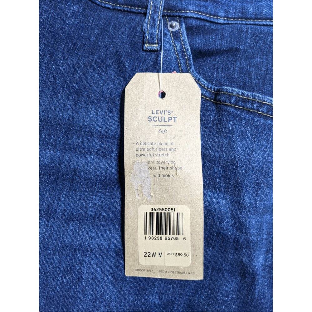 Levi's Jeans 711 Outta Time Distressed Maui Breeze 22W Skinny Denim Casual Rip - Picture 5 of 9